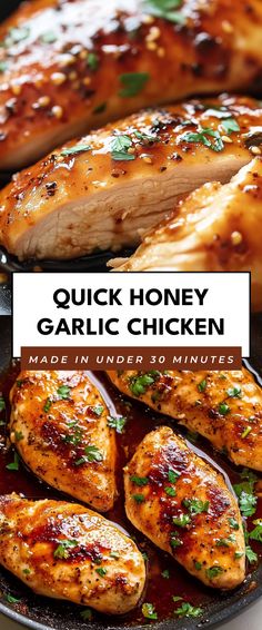 Image for Quick Honey Garlic Chicken Garlic Honey Chicken, Fast Family Dinners, Easy Honey Garlic Chicken, Honey Balsamic Chicken, Hot Honey Chicken, Apple Cider Vinegar Chicken, Chicken Recipes Easy Quick, Chicken Melts, Quick Chicken Recipes