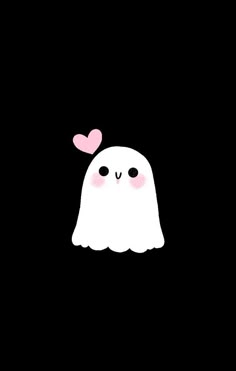 a ghost with a heart on its nose