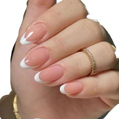 French Tip Almond Short, Simple Grad Nails, Unghie Sfumate, Graduation Nails, Basic Nails, Blush Nails, Oval Nails, Stick On Nails, Minimalist Nails