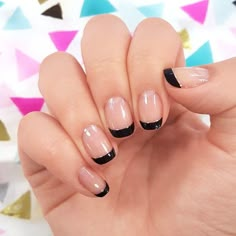 Office Nails, Black French Tip, French Tip Nail Designs, Transparent Nails, Her Nails, Black French, Nails For Kids, Short Acrylic Nails Designs, Minimalist Nails