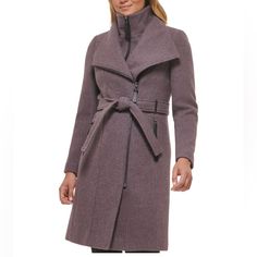 Calvin Klein Women Coat In Plum Noir And Size Xs Belted Wrap Coat, Ladies Coat, Chic Coat, Fabulous Clothes, Wrap Coat, Collared Coat, Belted Coat, Calvin Klein Women, Wool Blend Coat