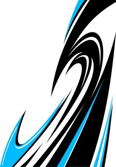 an abstract black and blue design with white background is featured in this graphic art work