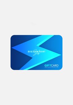 a blue gift card sitting on top of a white table