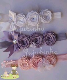 there are many different types of headbands with flowers on the top and bottom