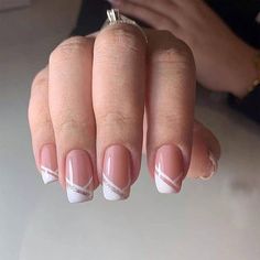 Nagel Tips, Diy Nail Art, White French, Manicures Designs, Girls Nails, Stick On Nails, Nail Art Hacks, False Nail, Diy Manicure