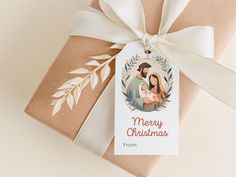 These beautiful nativity Christmas tags are the perfect finishing touch to gifts or treats for your church friends, family, and neighbors. They help to keep the holiday season centered on Christ. Great for all Christian faiths. For my LDS friends, these would be great on gifts for Primary kids or teachers, Young Women, Relief Society ministering sister handouts, missionaries, or even on favors for the ward Christmas party.  These unique tags feature pretty watercolor Holy Family art in muted boho colors and the text "Merry Christmas" in a sweet script font.  I have a similarly designed 3" square tag here: https://www.etsy.com/listing/1817434773/holy-family-art-gift-tag-printable?click_key=d4c09f974d75348cc4267737af04873e3e3ac0fd%3A1817434773&click_sum=f2ca6af1&ref=shop_home_active_15&crt=1 Relief Society Christmas Gifts, Holy Family Art, Relief Society Ministering, Relief Society Christmas, Church Friends, Ward Christmas Party, Christian Christmas Gift, Gift Tag Printable, Pretty Watercolor