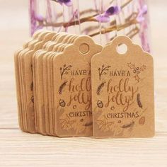 six tags with the words have a holly jolly christmas written on them