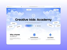 the creative website design for creative kids academy