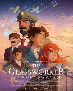 the glassworker movie poster with an image of two men and one woman in uniform