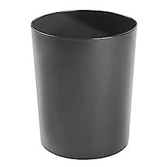 a black trash can on a white background