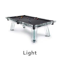 an image of a pool table with the words light on it