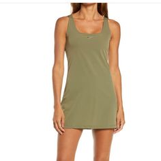 Nike Training Dress Bliss Luxe. Sold Out Color New With Tags. Size Large. Color: Warm Olive The Nike Bliss Luxe Dress Combines A Smoothy, Stretchy And Lightweight Outer Layer With A Built-In Bodysuit That Flexes While You Movefrom An Early Morning Hiit Class To An Afternoon Hike. Part Of The Nike Luxe Line, It Brings You The Next Level Of Comfort In A Layered Design Made With At Least 50% Recycled Polyester Fibers That Feels As Good As It Looks. White Tennis Dress, Womens Tennis Dress, Luxe Dress, Hiit Class, Hoodie Sweater Dress, Skort Dress, Nike Dresses, Athletic Dress, Nike Tennis Dress