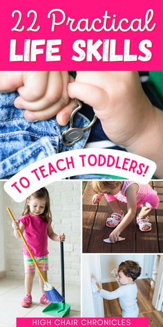 the cover of 22 practical life skills to teach toddlers