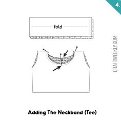 the instructions for how to sew a tank top with an attached neckline and straps