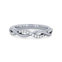 a white gold wedding band with diamonds