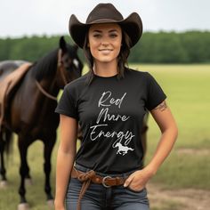 This cute red mare energy t-shirt is the perfect mare horse lover gift. It comes in several colors and is perfect for the horse show, around the barn or just living that country life. This shirt is a soft crewneck unisex Bella Canva tee. Is a unisex fit and runs true to size. We recommend that you refer to the sizing chart in our photos for exact measurements. If you need more assistance, please feel free to contact us and we will be happy to help you! :) * 100% cotton crewneck unisex fit Bella Mare Horse, Horse Show, Gifts For Horse Lovers, Horse Lovers, Show Horses, Red Tshirt, The Barn, Horse Lover, The Horse