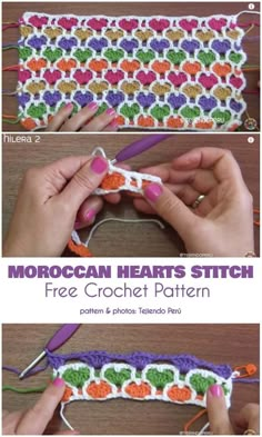 crochet pattern for moroccan hearts stitch