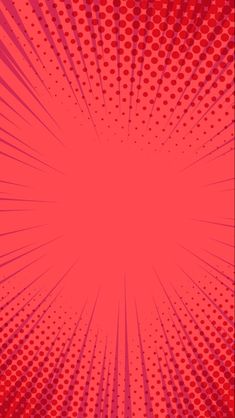 an abstract red and pink background with halftone dots in the shape of a sunburst