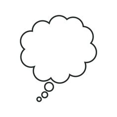 an empty thought bubble on a white background