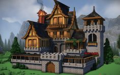 #30 Best Minecraft Castle Ideas [And, How To Build Them] - TechShout Minecraft Midevil Houses How To Build, Castle Build Minecraft, Minecraft Building Ideas Castle, Mini Castle Minecraft Ideas, Dragon House Minecraft, Minecraft Houses Castle, Mincraft Idea Castel, Storage Building Minecraft, Castle In Minecraft