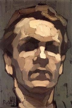 an oil painting of a man's face