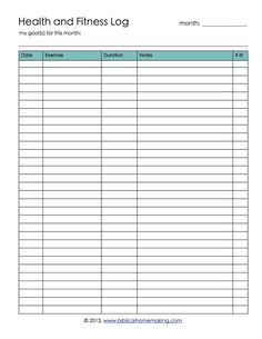 Workout Log Sheet | health and fitness log printable with free motivation! Workout Worksheet, Workout Log Printable, Biblical Homemaking, Workout Sheets, Exercise Log, Workout Template, Printable Workout, Unique Workouts, Workout Log