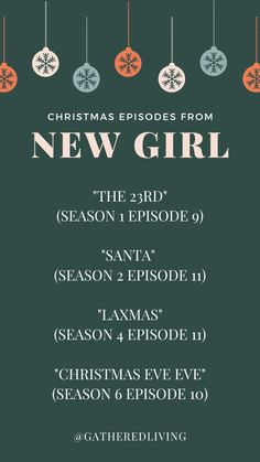 the christmas episode from new girl, season 1 episode 0 and season 2 episode 3