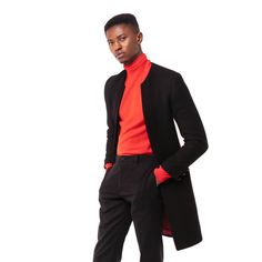 "The Tempus Slimline Coat is a slimline coat that finishes mid length with a middle panel and invisible zip fastenings. The garment also has a removable placket in the centre allowing the coat to be worn two ways - either as a stylish overcoat alongside a shirt or smart top or a closed full fitted garment." Invisible Zip, Mid Length