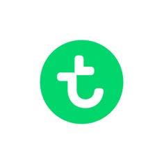 a green circle with the letter t in it's center and an arrow pointing up