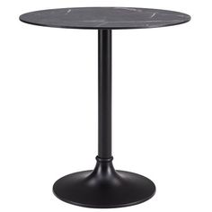 a black table with a marble top