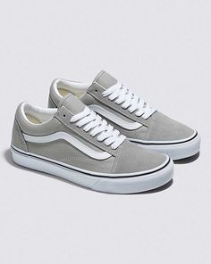 Vans | Old Skool Drizzle/True White Shoe Street Skater, Vans Aesthetic, Grey Vans, Footwear Design, Van Doren, White Shoe, School Style, Vans Old Skool, Womens Vans