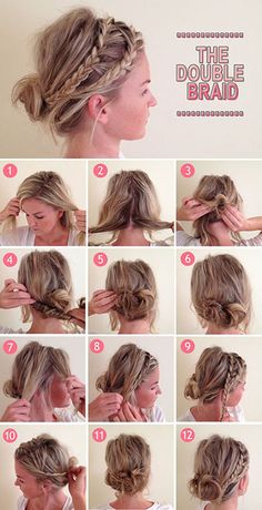 Hair Tutorials | Diy Hair Bridal Hairstyles With Braids, Double Braid, Peinados Fáciles Para Cabello Corto, Skirt Maxi, Everyday Hairstyles