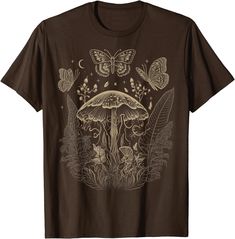 Moth Aesthetic, Christmas Story House, Mushroom Aesthetic, Goblincore Aesthetic, Aesthetic Dark Academia, Women Graphic, Aesthetic Shirts, Funny Graphic Tees, Tour T Shirts