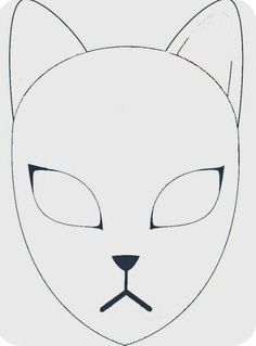 a drawing of a cat's face with eyes closed