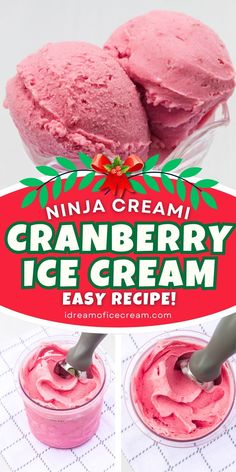 Leftover cranberry sauce transforms perfectly into a delicious cranberry ice cream, thanks to the Ninja Creami! This recipe is easy to make and is a great way to use up leftovers. Perfect for Thanksgiving and Christmas! Lorann Emulsions Recipes, Nijia Creami Ice Cream Recipe, Leftover Jellied Cranberry Sauce Recipes, Cranberry Ice Cream, Holiday Ninja Creami Recipes, Fall Ninja Creami Recipes, Ninja Creami Recipes Jello