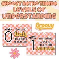 some type of sign that says grow retro theme levels of understanding and then i'm starting to get it