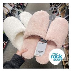 Life's good for @girlshopsalot: "These @nordstromrack Abound slippers are SO cute and soft 😍 Also...did you see that price?! 🙌🏻" Share your latest discovery at #MyRackScore. Women's Slippers, Fur Slides, Womens Slippers, So Cute, The Top, Top Brands, Slippers