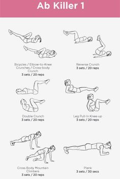 an exercise poster with instructions to do the ab killer