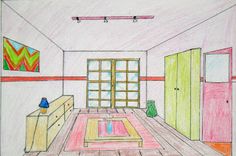 this is a drawing of a living room