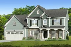 this is an artist's rendering of these two - story house plans for homes