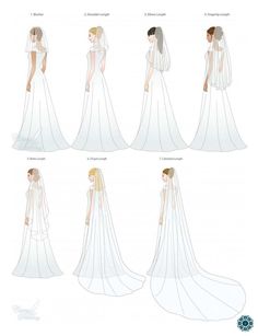 the wedding dress is designed to look like it has long veils