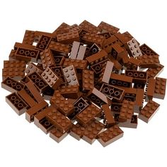 a pile of brown lego bricks sitting on top of each other