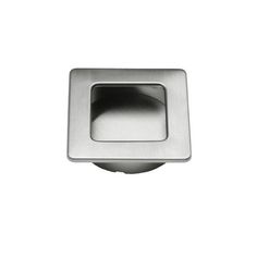 an image of a square stainless steel door knob on a white background with clipping for text