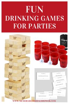 the fun drinking games for parties with text overlay