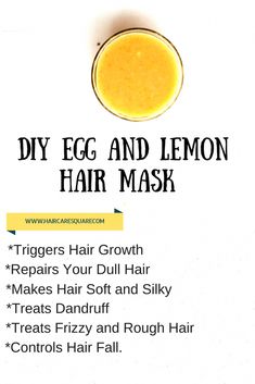 Lemon Hair Mask, Grow Thick Long Hair, Mask For Hair, Egg Hair Mask, Lemon Hair, Natural Hair Mask, Hair Mask For Growth, Hair Growth Shampoo