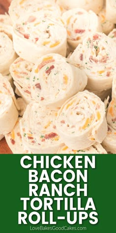 Chicken Bacon Ranch Tortilla Roll-Ups Low Carb Chicken Bacon Ranch Pinwheels, Easy Lunch Roll Ups, Chicken Bacon Ranch Tortilla Rollups, Chicken Tortilla Pinwheels Roll Ups, Canned Chicken Tortilla Roll Up, Chicken Ranch Tortilla Wraps, Chicken And Bacon Roll Ups, Tortilla Roll Ups Chicken, Pioneer Woman Tortilla Roll Ups