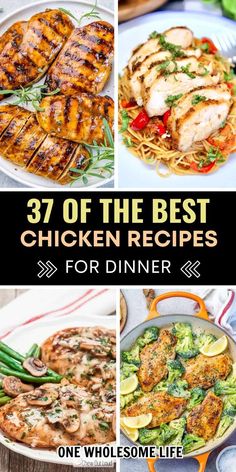 Collage of chicken breast recipes. Easy Chicken Breast Dinner Recipes, Easy Healthy Chicken Breast Recipes, Chicken Breast Dinner Recipes, Food With Rice, Easy Chicken Breast Dinner, Easy Delicious Chicken Recipes, Healthy Chicken Breast Recipes, Boneless Skinless Chicken Breast Recipes, Chicken Breast Recipes Dinners