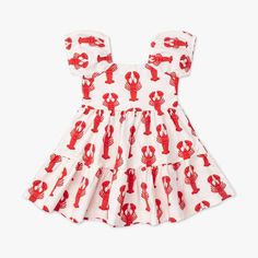 Monica + Andy - Organic Short Sleeve Life of the Party Dress Lobster Claws, Life Of The Party, Themed Outfits, Ruffled Sleeves, Flame Retardant, Square Necklines, Organic Baby, Square Neckline, Baby Dress