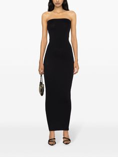 Find WOLFORD Fatal Tube Maxi Dress on Editorialist. black stretch-design ribbed knit tube design elasticated band strapless sleeveless ankle-length elasticated hem unlined Tube Maxi Dress, Tube Maxi Dresses, Tube Design, Ankle Length Dress, Women Long Dresses, Tube Dress, Dresses Black, Pencil Dress, Black Stretch