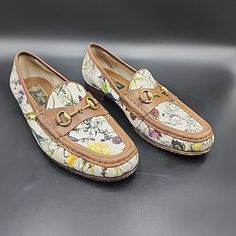 Horsebit Loafers, Gucci Floral, Gucci Loafers, Shoes Gucci, 6th Anniversary, Antique Brass Hardware, 60th Anniversary, Gucci Shoes, Brass Hardware